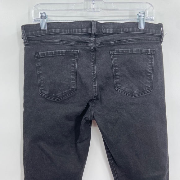 J BRAND Black Wash Distressed Knee Raw Hem Stretch Skinny Denim Jeans Size 32 - Picture 5 of 7